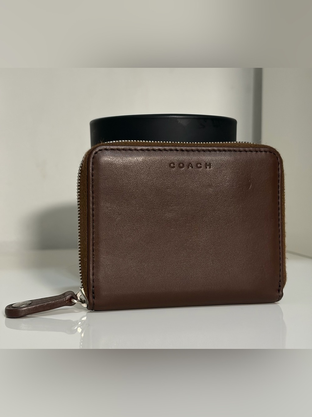 Vintage Coach Glove Tanned Chocolate Leather Zip-Around Wallet & Coin Purse - Picture 5 of 16